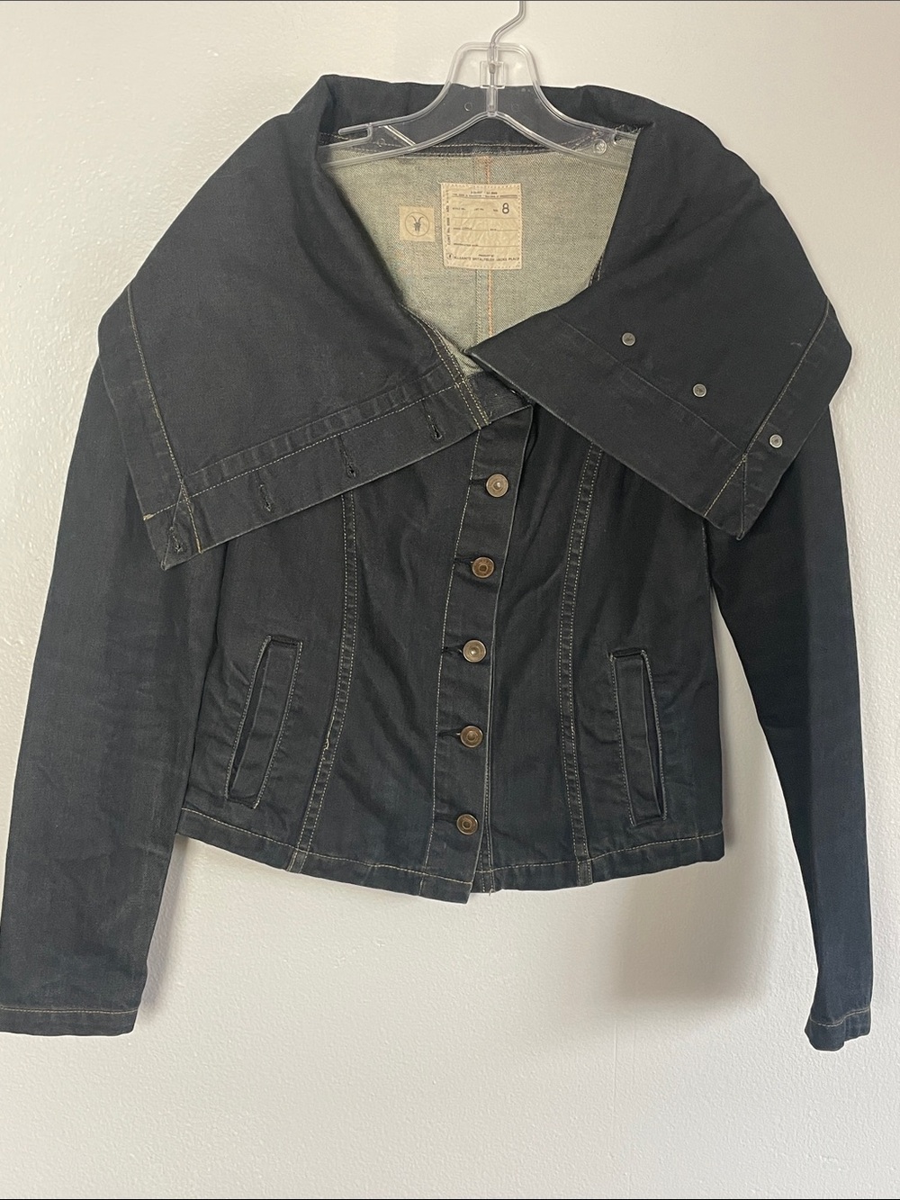 Allsaints Vintage Black Denim Jacket Size 8‎ runs small